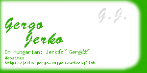 gergo jerko business card